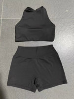 Women's Nude Yoga Sets Sports Cross Beauty Back Bra Hip-lifting Slim Fit Shorts Suits Running Fitness Workout Gym Sets