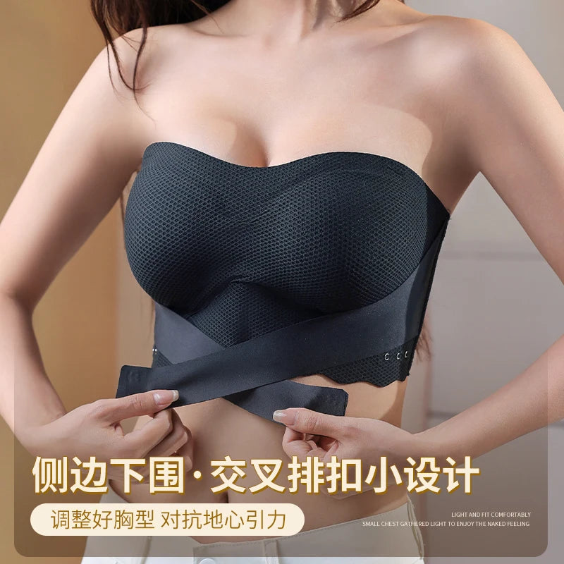 Wireless Wedding Brassiere Push Up Bras Lingerie Sexy Bralette Strapless Bras Invisible Tube Tops Seamless Breathable Bras M-6XL