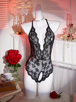 Transparent Lingerie For Women Ultra Hot Bow Erotic Underwear Adult Sex Pajamas Crotchless Backless Lace Sexy Teddies Bodysuit