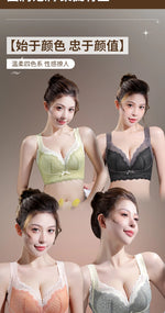 Thin WireFree Underwear Women Thin Style Large Chest Show Small Bra Gathered Adjusted Breast Closure No Steel Ring Bra 80-120CDE