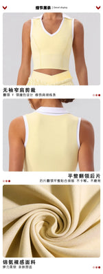 Tight Yoga Sets Women's Tracksuit Sexy Color Contrast Hollow Out Sports Bra High Waist Pleate Tennis Short Skirt Fitness Suits