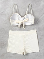 White Swimwear Female Two Pieces Tankini Sets 2024 New Sports Push Up Swimsuit Women Beach Wear Swimming Bathing Suits Shorts