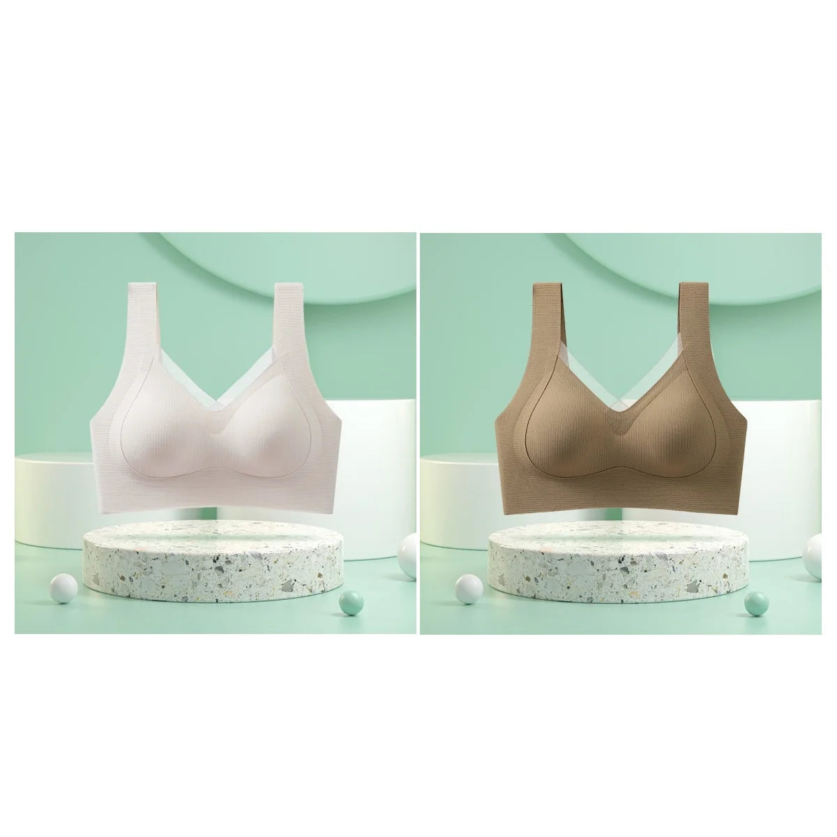 2Pcs/Set Women's Seamless Bras For Women Underwear Wireless No Steel Ring Fitness Solid Color Underwear Sexy Lingerie
