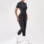With Zipper Hollow Back Yoga Jumpsuit Sportswear Women Gym Clothes Running Fitness Yoga Backless Bodysuit