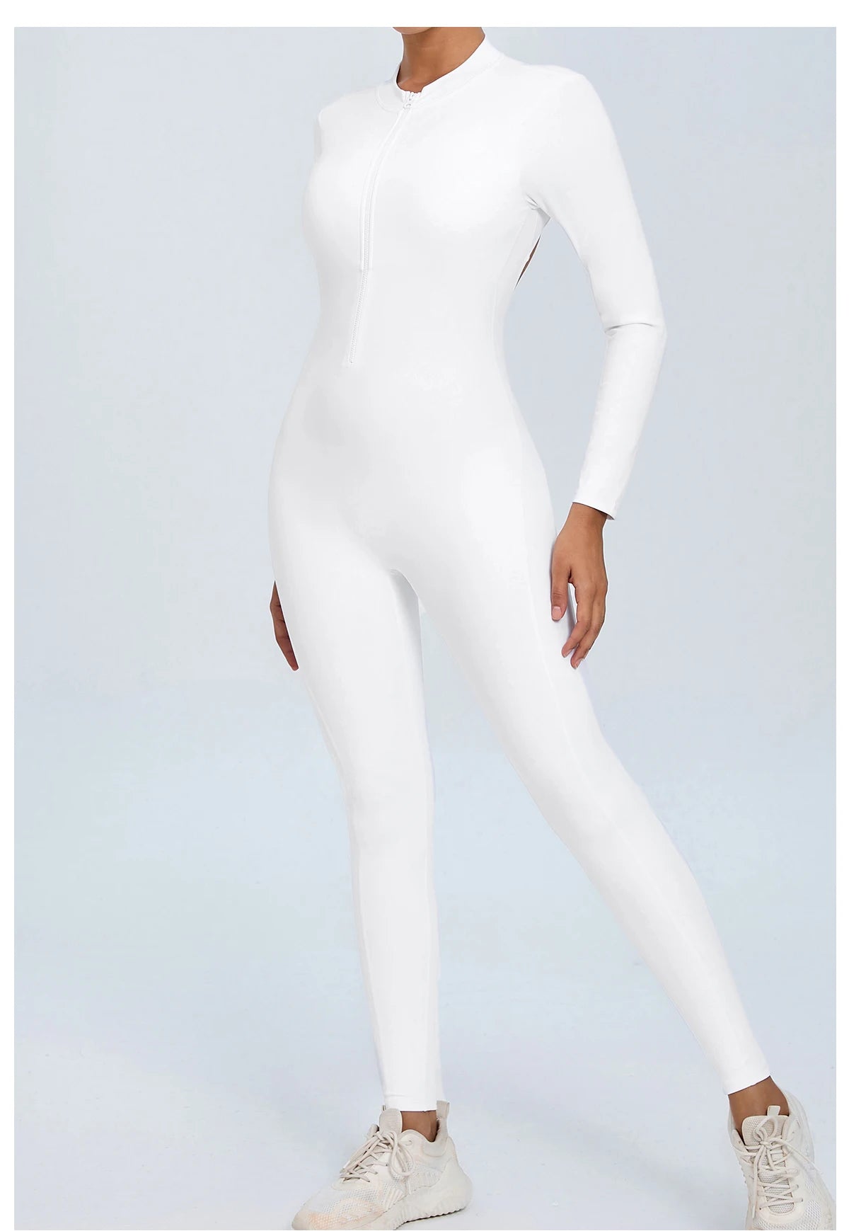 Women Sportwear Yoga Jumpsuit Zip Long Sleeve Back Open Outfit Fitness Tracksuit Tight One-piece Gym Overalls Sports Bodysuit