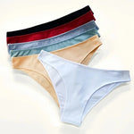 5Pcs/Set Cotton Classic Panties Women Low Rise Briefs Solid Color Breathable Underwear Sexy Lingerie Intimates Underpants M-XXL
