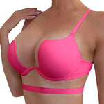 Fashionable Sexy Push-Up Bra U-Shaped Multi-Wear Bralette Invisible Backless Underwire Padded Lingerie Straps