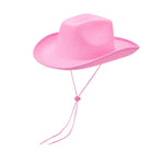 Women Men Cowboy Hat Classic Roll Up Brim Fedora Cowgirl Hat Western Retro Sun Cap Stage Performance Hat