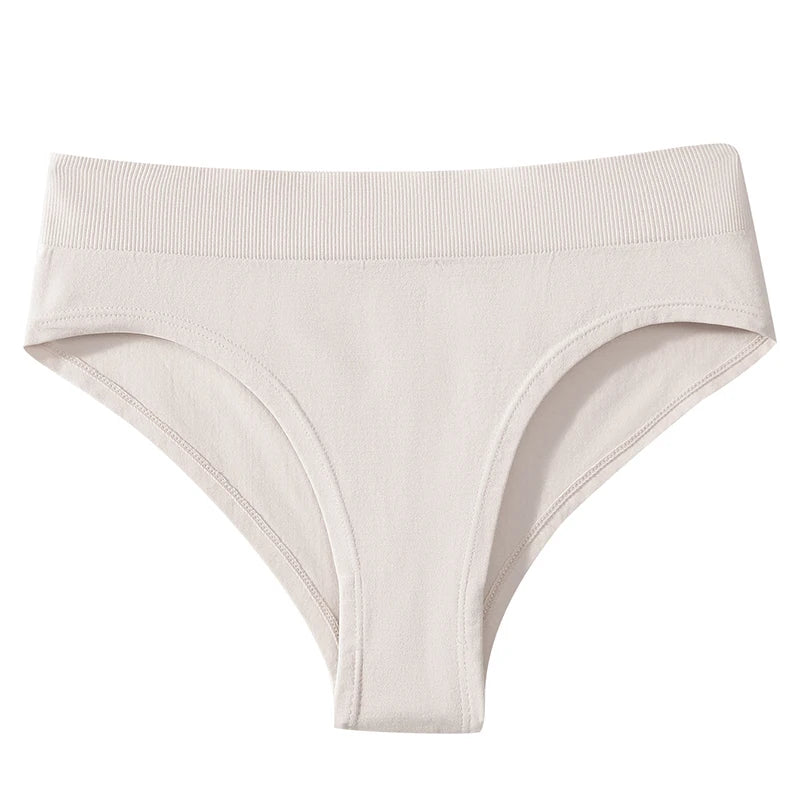 1Pc High Rise Panties Briefs Female Underpants Solid Color Women Seamless Underwear Sexy Lingerie Comfort Sport Intimates S-XXXL