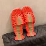 2025 New Metal Color Funny Lobster Slippers For Women Men Summer Shoes Anti-slip Cute Cartoon Couples Indoor Beach Slides