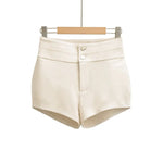 New American Style Solid Color Basic Hot Girl Sexy Hip-enhancing High-waisted Bodycon Shorts For Woman Casual Elegant Y6W8