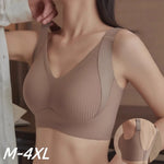 2Pcs/Set Seamless Bras For Women V-neck Non-wire Push Up Bra Comfort Shoulder Straps Padded Underwear M-4XL Intimates