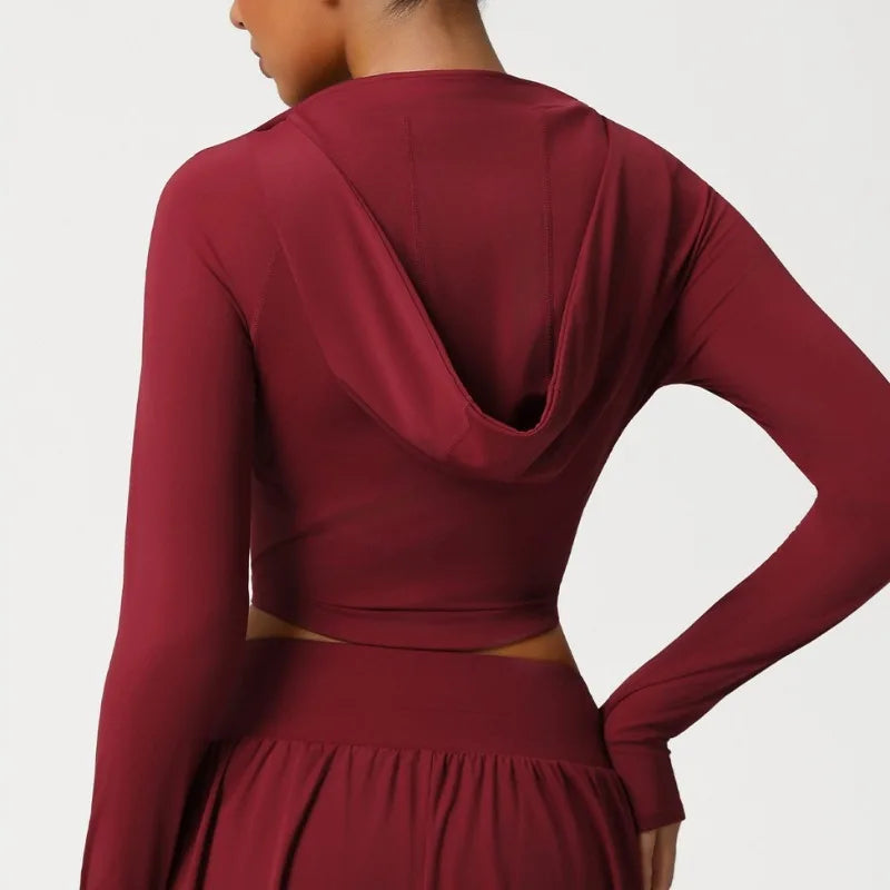 Women's Seamless Yoga Top Zipper Long-sleeved Sports Jacket Outdoor Fitness Gym Casual Top