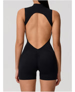 Hearuisavy Summer Sports Overalls Women Gym High Stretch Sleeveless Yoga Bodysuit Running Push Up Butt-Lifting Fitness Jumpsuit