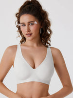 Leopard Print Deep V Seamless Wire-free Everyday Bra Comfortable and Breathable Full Cup Support Pink Leopard Print Bra Sostén