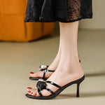Liyke 2026 New Fashion Flowers Pearl Women Slippers Summer Party DressSandals