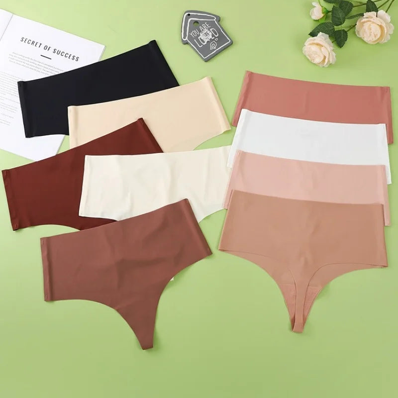 3Pcs/Set G-string Women Thongs High Waist Panties Female Underpants Soft Panty Sexy Lingerie Comfy Seamless Underwear