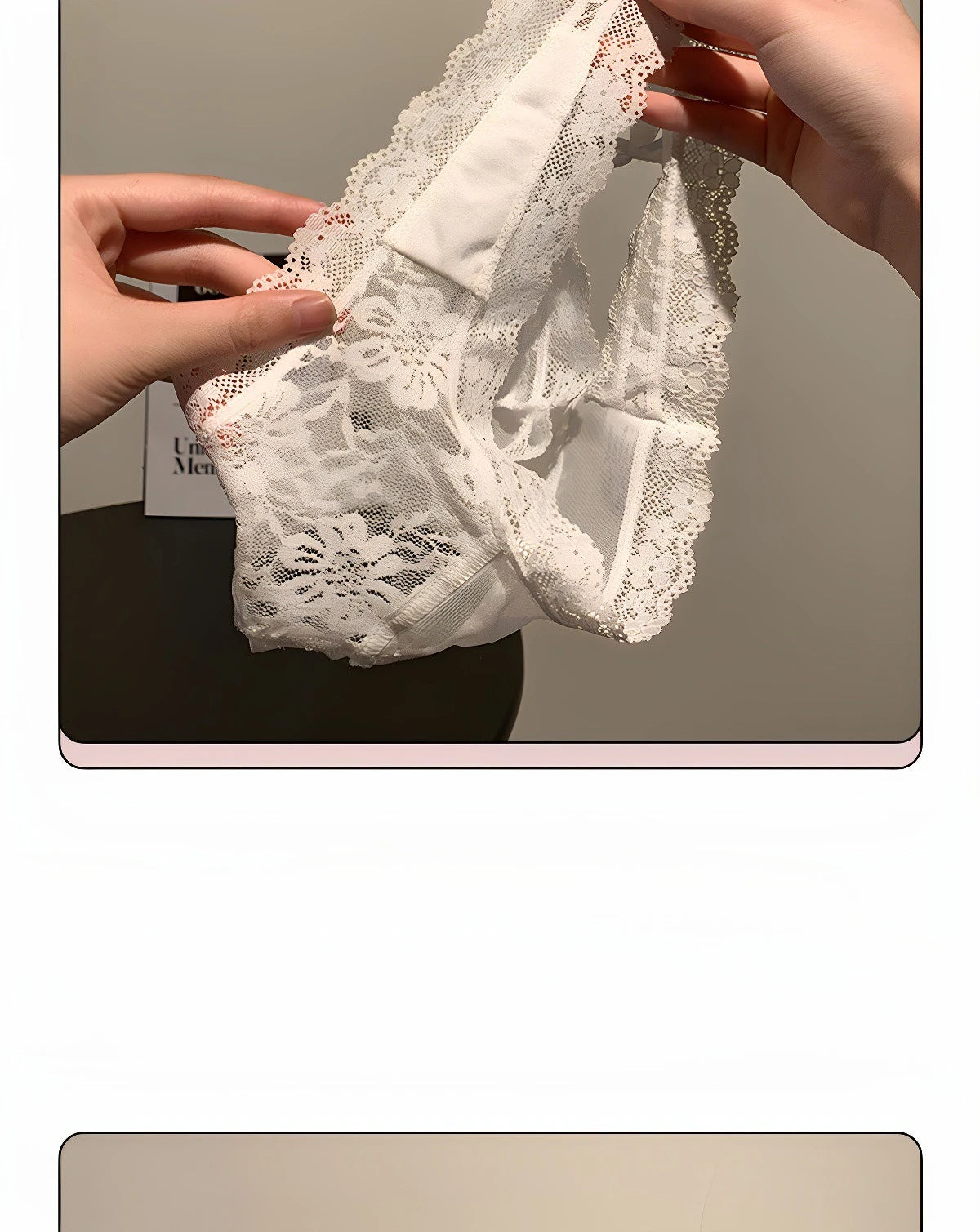 Women’s Flower Embroidery Sexy Thong Spicy Girl Lace Transparent Underpants Thin Summer Hollow Out Panties Bow Briefs