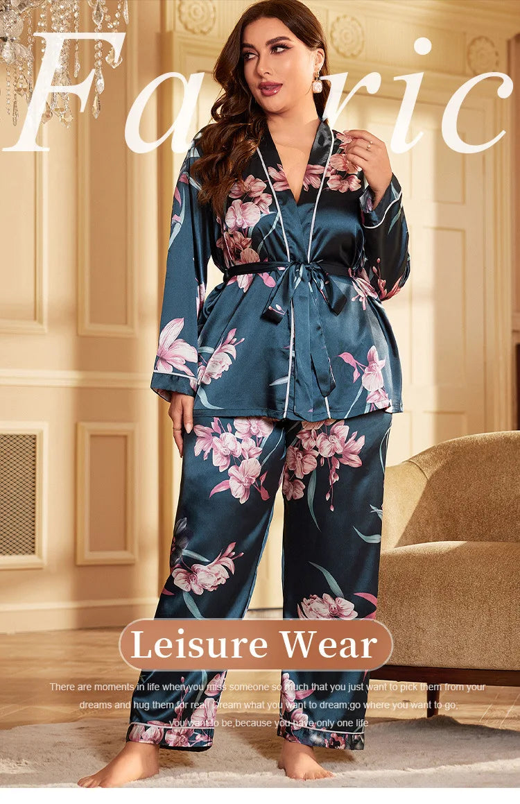 Large size summerwomen's bathrobes sexy dressing gown home clothes can be worn outside the ice silk nightgown