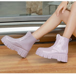 Women Thick Soled Rain Boots Non-Slip Fashion Outdoor Wear-resistant Rubber Waterproof Shoes Women Jelly Soft Soled Rain Boots
