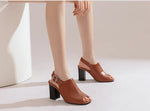 New Women Sandals Peep Toe High Heels Summer Gladiator Shoes Black Brown Woman Ankle Strap Sandalias Female Mujer Big Size