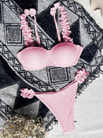 Underwired Bra Cup Ruffled Frill Bikini Women Swimsuit Female Swimwear Two Pieces Bikini Set Push Up Bathing Suit Swim Beachwear