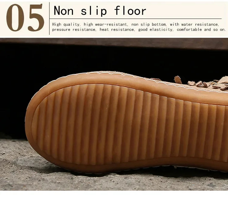 Vintage Women Boots Suede Ankle Boots Fringe Women Shoes Winter Boots Women Side Zipper Casual Shoes Ladies Snow Boot