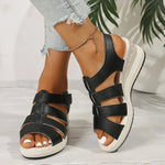 2026 New Ankle Buckle Women Wedge Sandals Patchwork Platform Sandals Breathable Comfort Non-slip Soft Sole Gladiator Shoes Women