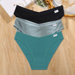 3Pcs/set Cotton Panties Women M-4XL Low Waist Underwear Plus Size Briefs Ladies Comfortable Underpants Female Panties Lingerie