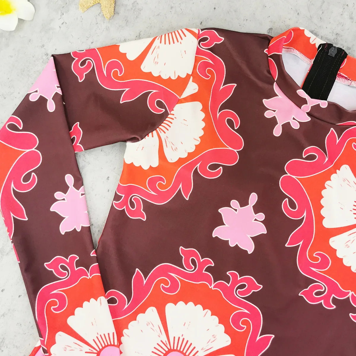 2026 New Sexy Print One Piece Swimsuit Women Swimwear Monokini Long Sleeve Bathing Suit Female Bodysuit Surfing Swim Wear Beach