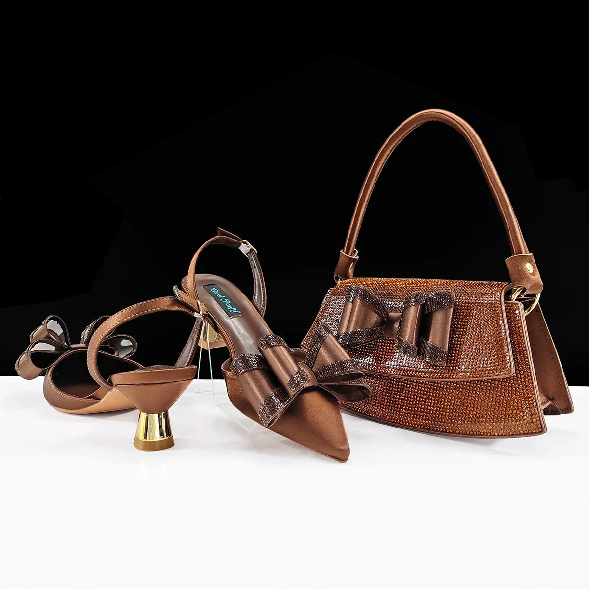 doershow New Italian Shoe and Bag Set New 2025 Women Shoes and Bag Set In Italy orange Italian Shoes with Matching Bag HVB1-1