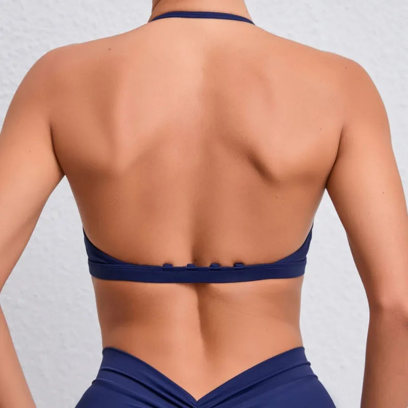 Women's Detachable Strap Yoga Bra Top Seamless Racerback Sweat-Wicking High Support for Yoga Running & Low Impact Workouts
