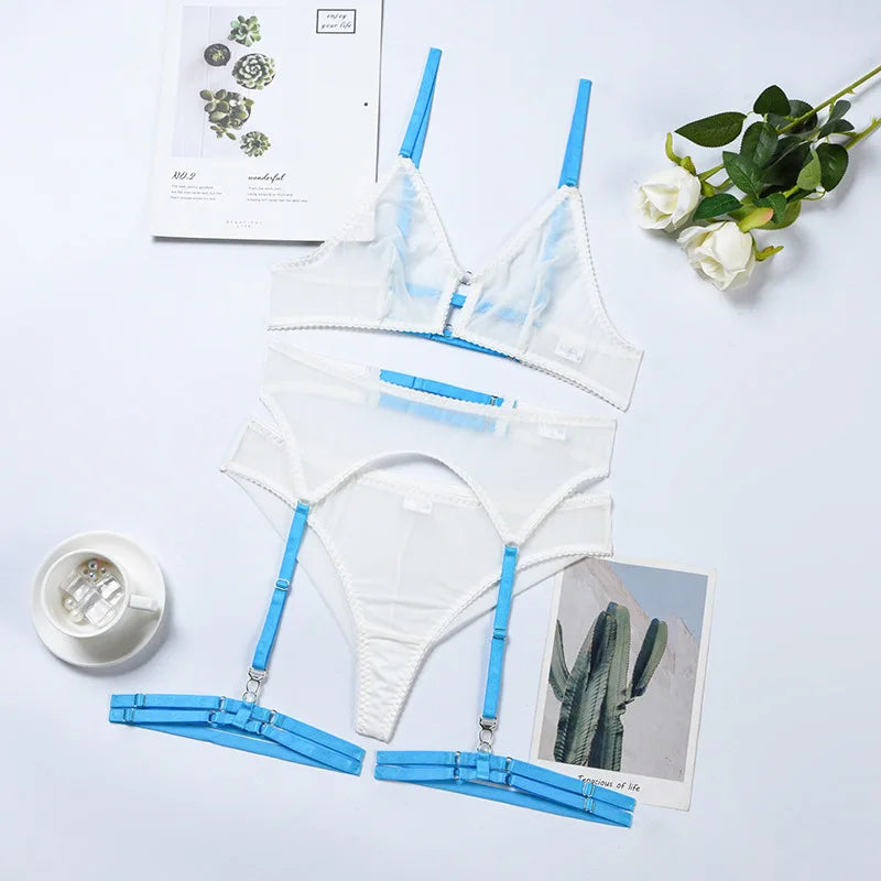 Sexy Bra & Briefs Gather Sets Seamless Sensual Transparent Thin Intimates Erotic Lingerie Suits Sexy Panties Underwear Set