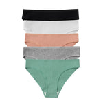 5Pcs/Set Women Cotton Panties Solid Color Low Rise Briefs Female Underpants Comfort Soft Stretch Panty Sexy Lingerie S-XXL