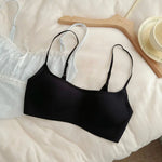 One-piece Seamless Wireless Square Neck Bra Women Adjustable Thin Strap Daily Brassiere Everyday No-Show Underwear S-XL