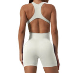 Seamless Yoga Jumpsuit Sleeveless Shorts One Piece Yoga Suit Sexy Cutout Backless Top Women Playsuit Gym Summer Workout Clothes
