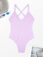 2026 Back Cross Swimsuit Solid Vintage Swimwear Women One-piece Bathing Suit Female Padded Beach Wear Swimming Summer Beachwear