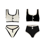 2024 Black White Retro One Piece Swimsuit Women Bow Tie Swimwear and Skirt Sexy Push Up Bathing Suit Monokini Beachwear Bodysuit