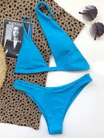 2026 Asymmetric One Shoulder Bikini Women Swimsuit Female Swimwear Two Pieces Bikini Set Hollow Out Bathing Suit Swim Beachwear