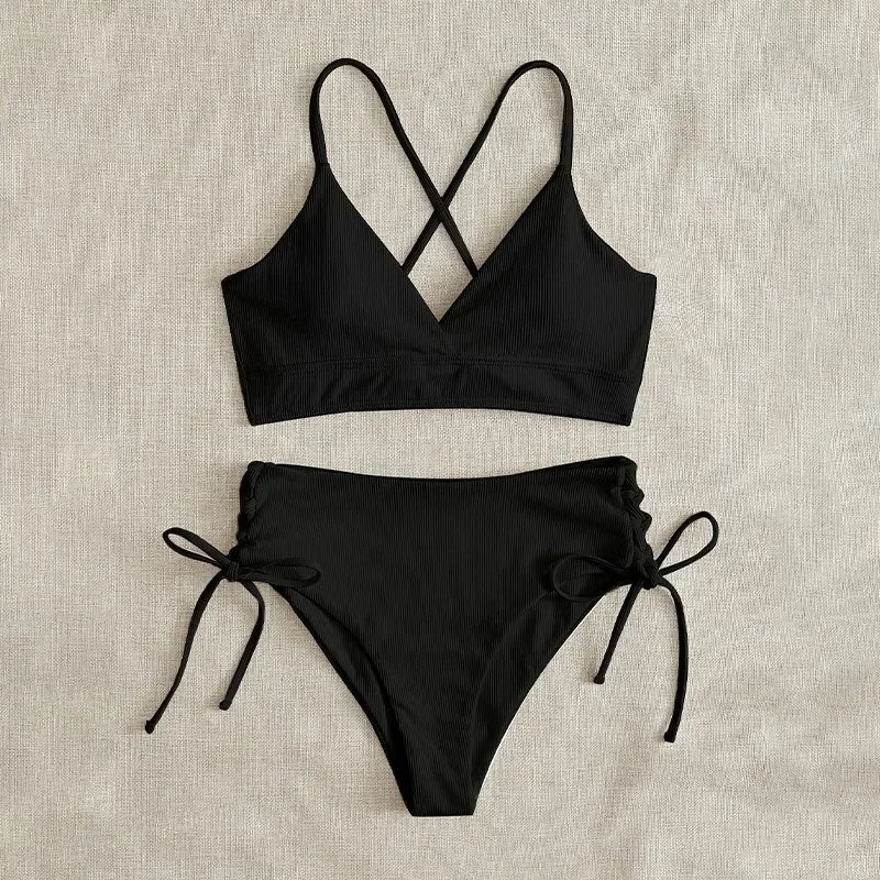 Sexy Bandage High Waist Brazilian Bikinis Sets Swimsuit Swimwear Swimming Suit for WomenNew Bikini Mujer Biquinis