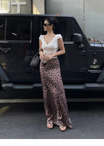 Sexy Leopard Print Half Length Skirt For Women's Summer New High Waist Slim Fashion Long Skirts Sweet Korean Women 2026 New 7KN