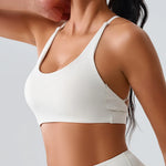 Beautiful Back Cross Back Women Bra Fitness Bra Tights Yoga Vest High Strength Shockproof Gym Sports Top Push Up With Chest Pad