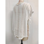 2026 New Short Sleeve V Neck Crochet Knitted Tunic Beach Cover Up Cover-ups Beach Dress Beach Wear Beachwear Female Women V8211