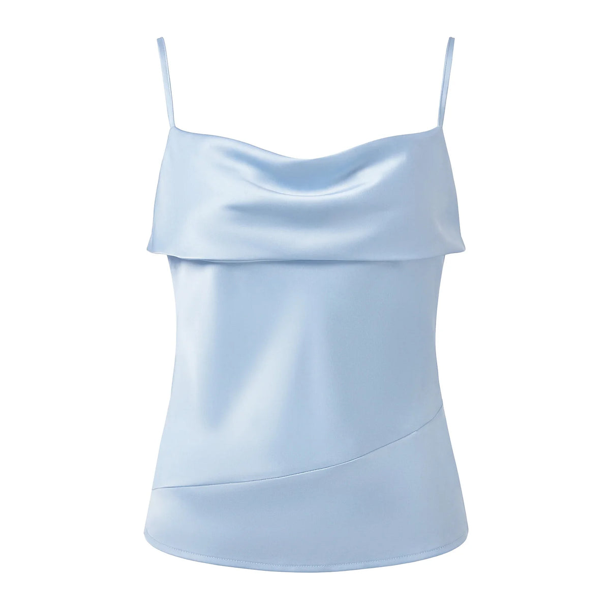 WomensTank Tops Solid Color Satin Cowl Neck Spaghetti Strap Going Out Vest Summer Daily Casual Elegant Camis Streetwear
