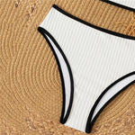 Solid White Swimwears Bandeau Bikinis Sets Ribbed Sexy Swimsuit Women 2026 Push Up Bathing Suit High Waist Bikini Mujer Biquins