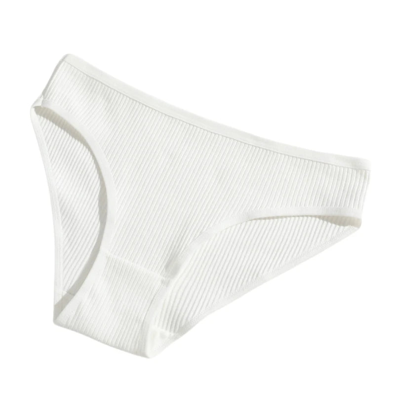 4Pcs/Set Cotton Panties For Women Low Rise Underwear Breathable Briefs Solid Color Sports Underpants Female Lingerie