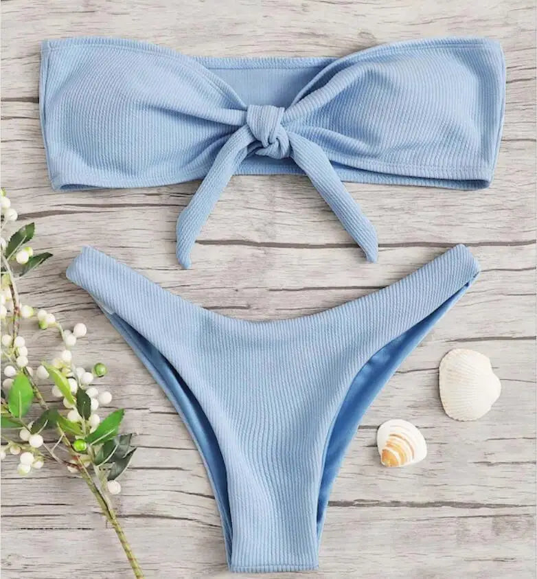 New Bikini Bottoms Women's Swimsuit Low Waisted Bottom Solid Red Swimwear Thong Beachwear Brazilian Bathing Suit Summer