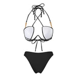 Halter Pearls V-Bar Underwired Bra Cup Bikini Women Swimwear Female Swimsuit Two-pieces Bikini Set Push Up Bathing Suit Swim
