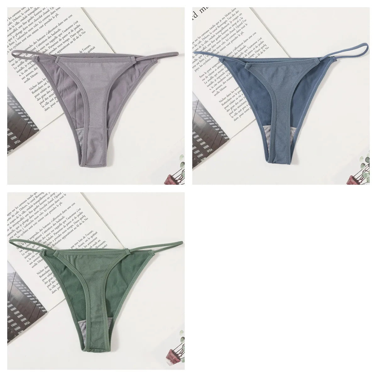 3Pcs/Set Women Panties G-String Seamless Underwear Low Rise Thongs Sexy Lingerie Female Thong G-String High Cut Panties