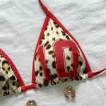Leopard Number Print Swimwear Sexy Triangle String Halter Bikinis Sets Low Waist Bottoms Shorts Swimsuit Women 2026 Bikini Mujer